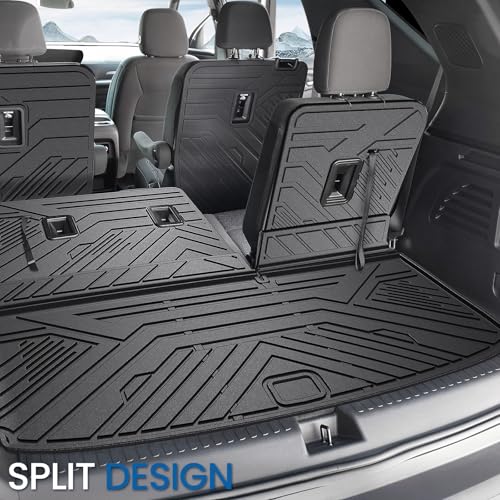 Image of Cargo Mat Backrest Mats for 2024-2026 Chevy Traverse & 2024-2026 GMC Acadia & 2025 2026 Buick Enclave, Fit Both 7 & 8 Seats, All Weather TPE Cargo Liner Trunk Mat Car Accessories