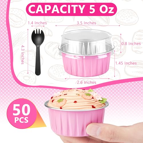50 Mini Aluminum Baking Cups with Lids & Spoons - $14.99 - Image 3