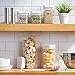 mDesign Home Organization Labels - Preprinted Label Stickers for Kitchen Pantry Storage and Cleaning - Household Organizing for Jars, Canisters, Containers, Boxes, or Bins - 32 Count - Clear/Black