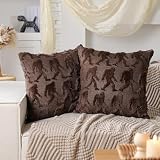 SmoothNovelty Bigfoot Christmas Pillow Covers, 18x18 Inch, Set of 2