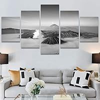 SIGNWIN 5 Panel Canvas Wall Art Monochromatic Mountains for Home Decorations Ready to Hang - 60