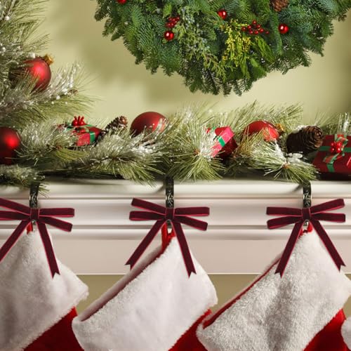 Image of Tsorode 25 Yards Red Velvet Ribbon,3 /8 Inch Christmas Tree Ribbon