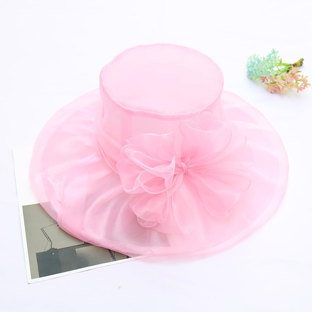 Derby Hats for Women 2025 Women's Elegant Organza Fascinator Sun Hat for Church, Tea Party, Weddings Hats - Image 6