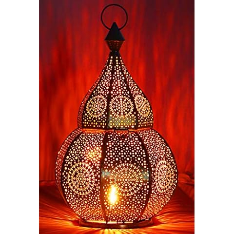 Farol portavelas Oriental de Metal Anaram Negro Cover