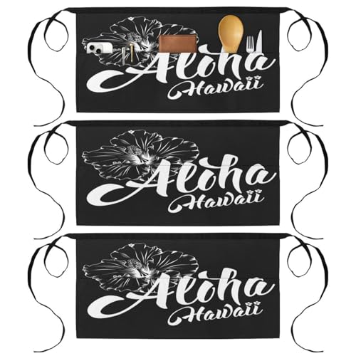 Tablier court de cuisine à motifs Aloha pour vos ateliers pâtisserie et instants bistrot