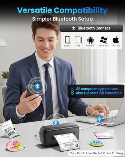 Image of Phomemo Shipping Label Printer- 4x6 Bluetooth Thermal Address Label Printer for Small Business,Barcode Compatible with iPhone,Android,Windows,Mac,Chromebook,for Shopify USPS-Black
