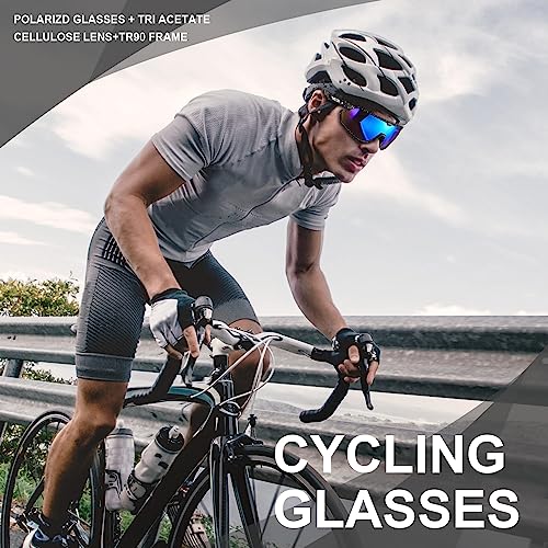 Carfia Polarized Cycling Glasses Sport Sunglasses For Men 100% Uv Blocking Mountain Bike Goggles #TOP1