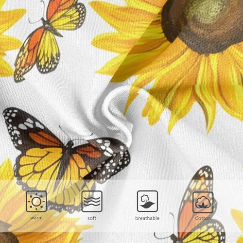Cotton Toddler Underwear Custom Sunflowers Yellow Butterflies White Panties Little Girl Fun Print Briefs Undies Kids 2t3