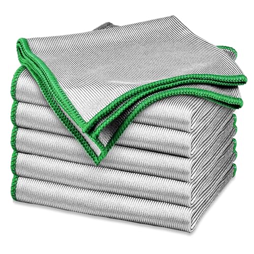 Quelcc 6X Panni Magici Microfibra, Panni Microfibra Auto, Stracci Microfibra, Panno In Microfibra, per Vetri, Pavimenti, Bagno, Casa, Cucina, Auto, Moto (30x30cm)