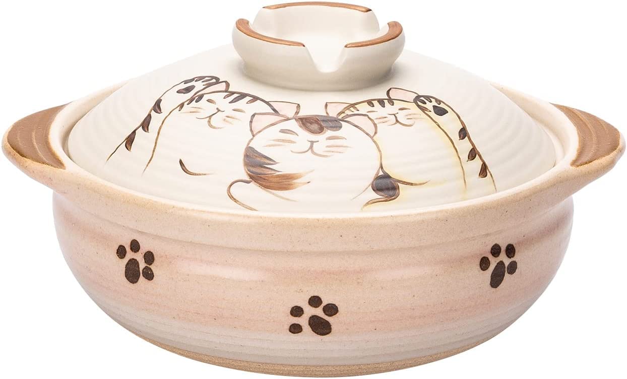 Soup Bowl,Ceramic Soup Serving Pot,Ceramic Casserole Dish With Lid Clay Pot Round Ceramic Cookware(2.8L)