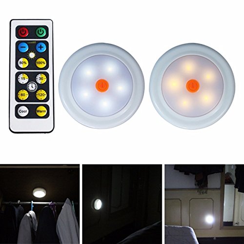 2pcs 4pcs Remote Control LED Wardrobe Lights Battery Power