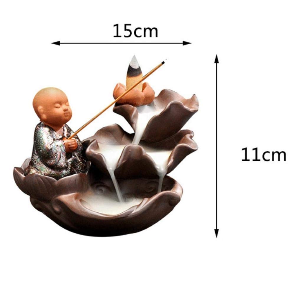 Backflow Incense Holder Bruciatore Di Incenso A Riflusso Sinistro E Destro Bruciatore Di Incenso Cono Di Loto Bruciatore Di Incenso Cascata Di Fumo Decorazione Del Soggiorno Decorazione Gotica (Cono