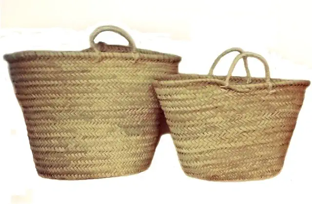 Capazo de Palma Básico - Cesto Natural con Asas para Compras y Playa