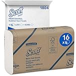 Scott Multifold Hand Towels, Z-Fold White Paper Towels for Bathroom, Soft, Strong, Eco-Friendly, Highly Absorbent, 16 Packs x 250 Z-Fold Paper Sheets (4,000 Sheets Total). Model nr. 1804