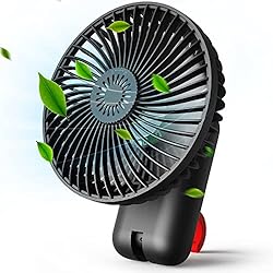 Ventilador Mavichi CONOPU Ventilador USB, Ventilador Portatil de Mesa Recargable con Luz LED, Gancho, Difusor de Aroma, Rotación de 180°, 3 Velocidades, Banco de Energía, Mini Ventilador de Pequeño para Inicio, Oficina