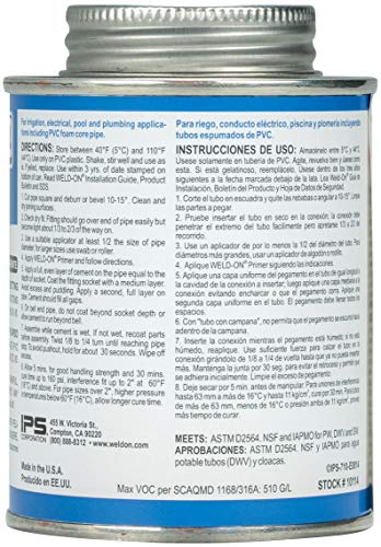 Cemento solvente PVC alto rendimiento IPS 1/2 pinta miniatura 2