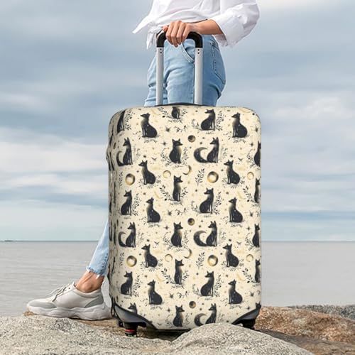 Foxes Moonlight Print Travel Luggage Covers, Washable Suitcase Covers Protector for Luggage 18-32 Inch High Elasticity 7