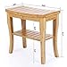 House Ur Home Shower Bench Seat Wooden Spa Bath Deluxe Organizer Stool with Storage Shelf for Seating Chair Perfect for Indoor Or Outdoor - Plus Free Value Gift Including