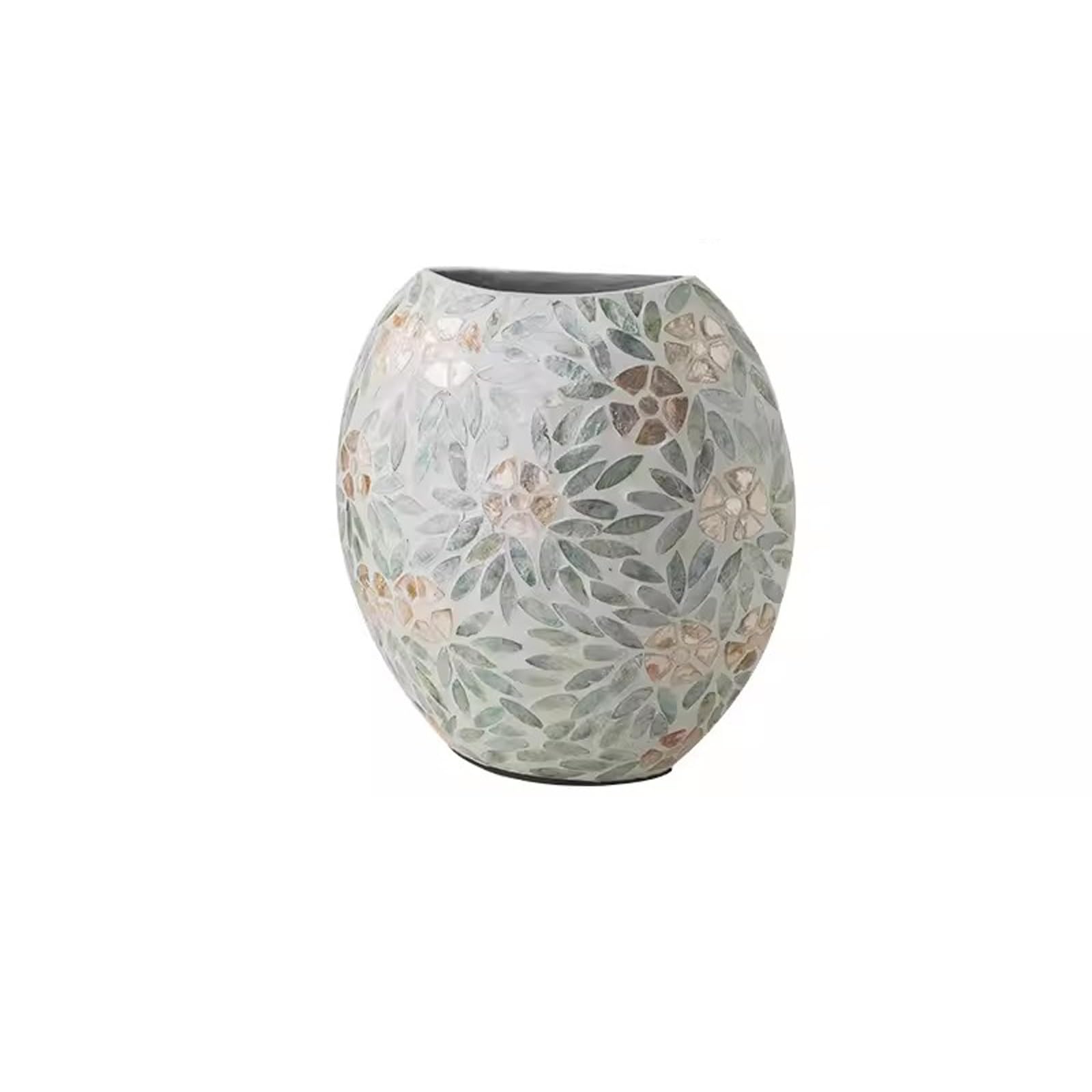 Home Vases Light Luxury Style Handmade Seashell Decorative Vase Creative Tabletop Flower Arrangement Household Entrance Living Room Decoration Indoors Decor(Small)