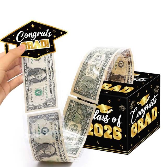 2026 Graduation Money Box Black Class of 2026 Cash Gift Box Graduation Party Money Holder Box Congrats Grad Decorations for High School & College