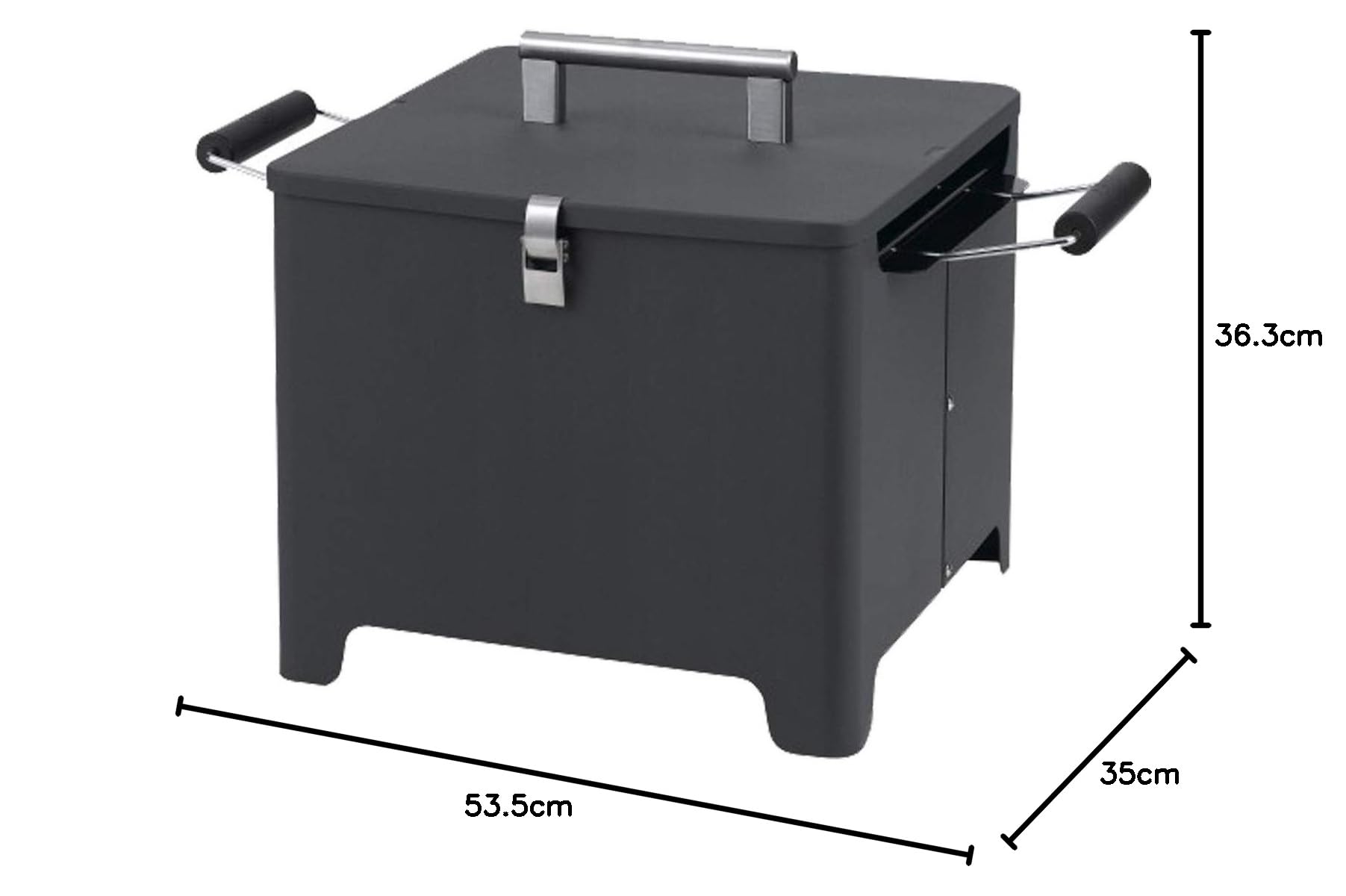 tepro Holzkohlegrill Chill&Grill Cube anthrazit, Grillfläche: ca. 31,5 x 31,5 cm