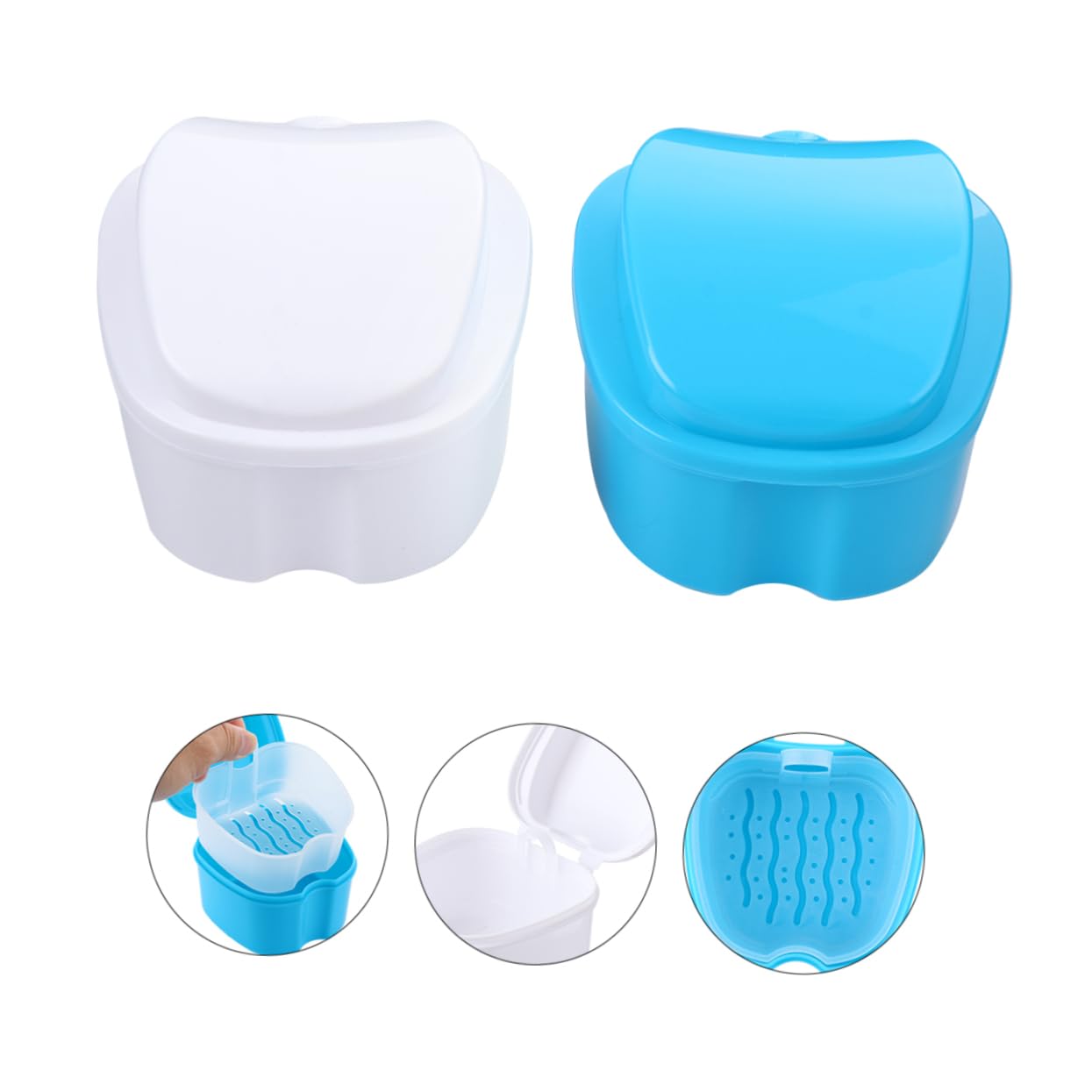 FRCOLOR 8pezzi Scatola Per Apparecchi Dentali Contenitore Pratico e Sicuro Per Denti Finti Custodia Per Retainer Design Elegante e Facile Da Usare Per Uso Quotidiano e Occasioni Speciali