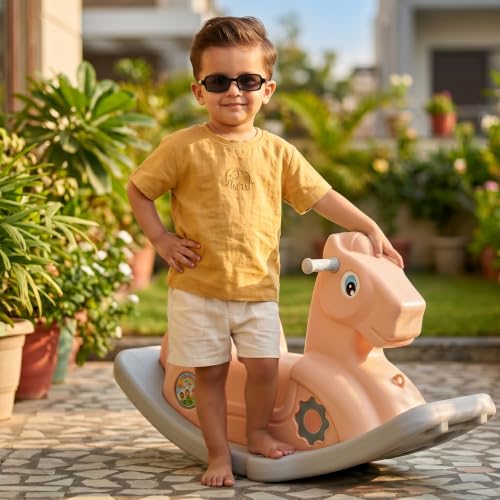 Image of Toyzone 2 in 1 Royal Horse Ride On - Pink| Baby Rocker with Comfortable Seat & Back Support | Durable Child-Safe Design | Smooth Rocking Base | Indoor Play Toy | 1-4 Years