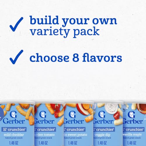 Image of Gerber Lil' Crunchies Snacks for Babies, Stage 3, Build Your Own Variety Pack, 8PK