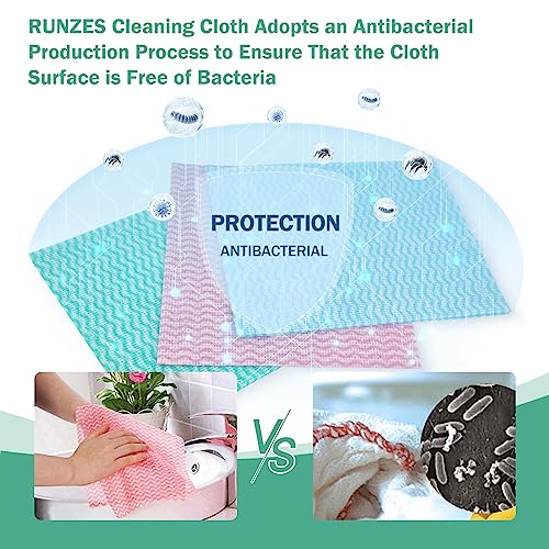 Runzes Heavy Duty Reusable Cloths 90Count All Purpose Dry Wipes For Household Cleaning #TOP3