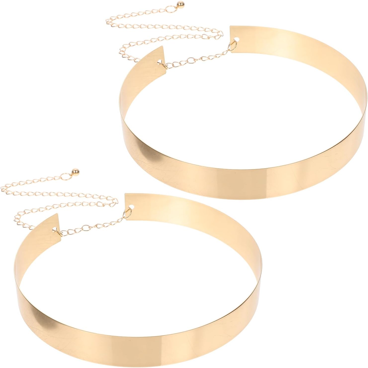 UPKOCH 2pcs Women’s Wide Metal Waist Belts Gold Vintage Dress Belt Set for Coat and Party Wear Adjustable Clothing Decor Accessories