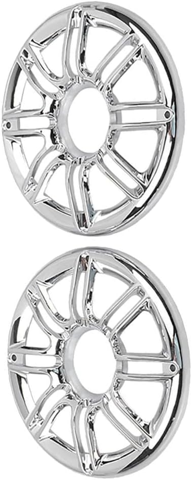 MACHSWON Speaker Grill Trim, 2-Pack Motorcycle Rear Speaker Grill Accent Trim Fairing Covers, Compatible with Harley-Davidson Electra Glide Standard FLHT 2006-2009 (Silver)