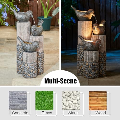 Glitzhome 30.75 Inch H Outdoor Water Fountain With Led Light And Pump thumb #4