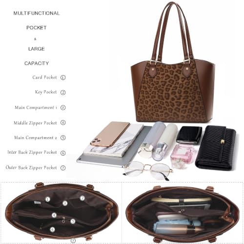 Image of CHICAROUSAL Tote Handbags Purses for Women PU Leather Womens Shoulder Bag | Large Tote Bag for Women, Shoulder Purse, Vegan Leather Purses for Women, Women's Handbags