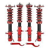 EVIL ENERGY Coilovers Compatible for Toyota Corolla E90 AE92 1987-1992, E100 AE101 1991–1998, E110 AE111 1995-2002, Height Adjustable Lowering Kit, Twin-Tube Coilovers Suspension Kit, Red