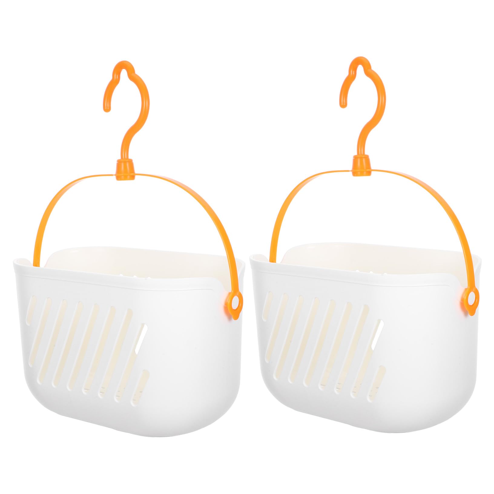 HAKIDZEL 2pcs Plastic Hanging Shower Basket Organizer with Hooks for Bathroom Kitchen Dorm Sturdy Storage Caddy for Towels