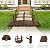 SULIVES 5ft Wooden Garden Bridge, Arch with Safety Railings On Either Side Outdoor Footbridge, Wooden Walkway Decorative Pond Landscaping, Backyard, Streams, Creek or Farm, Stained Wood