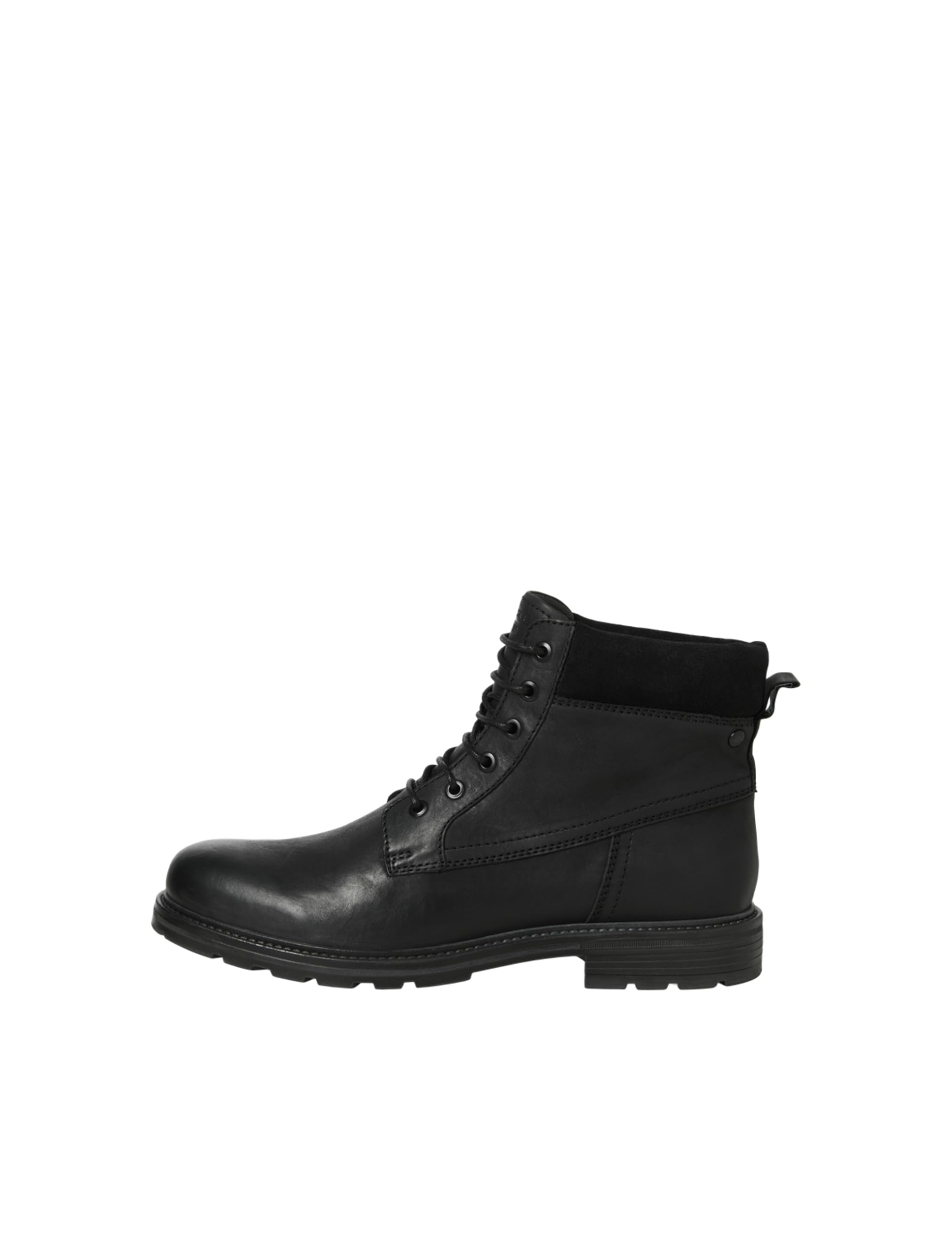 JACK & JONES Men's Jfwcranfield Leather Boot Sn, Charcoal, 11 UK