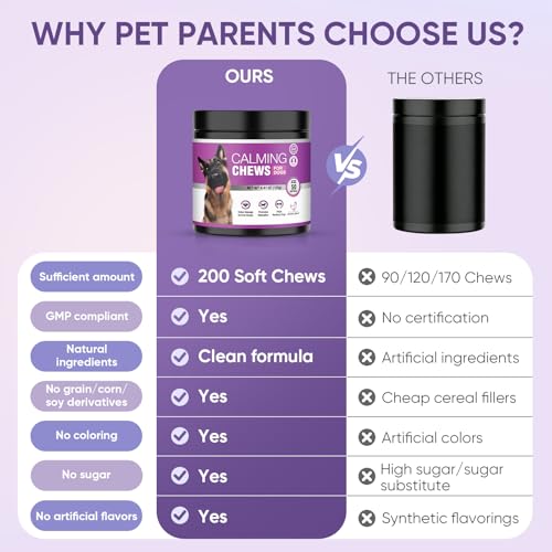 Image of Calming Chews for Dogs 50pc Dog Calming Treat and Bites with Melatonin - Anxiety and Stress Relief Treats for Dogs Puppy Sleep Aid Calm Dog with Noise,Thunder, Barking, Separation,Chewing