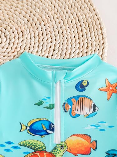 Image of Girls Rash Guard Swimsuit Set UPF 50+ Long Sleeve Two Piece Swimwear Half Zip with Skirt Bottom for Kids 3-10Y