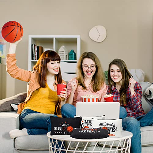 Moukeren 18 Pcs Basketball Gifts Basketball Makeup Bag Accessories Funny Travel Bags for Teen Cosmetic Zipper Pouch for Team Players Lover, 8.27 x 5.12 Inch4