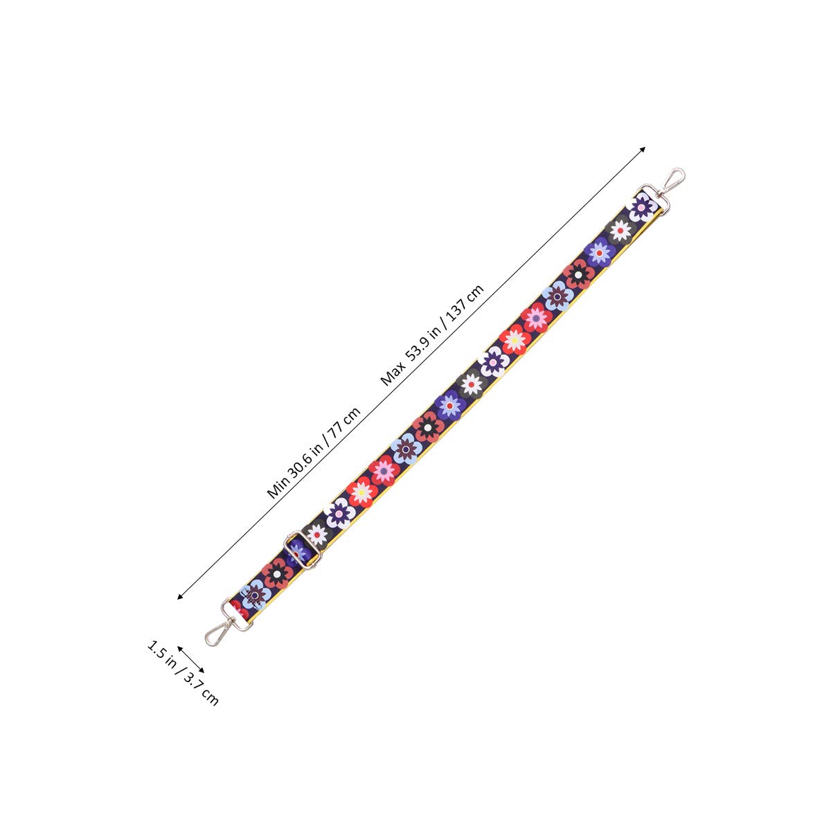 Anlising 5PCS Tracolla Larga Regolabile, Tracolla per Borsa Donna Colorate, Tracolla Borsa Larga in Stile Etnico,Tracolle per Borse con Ganci, 3.8CM Larga Tracolla regolabile Colorata, per Varie Borse