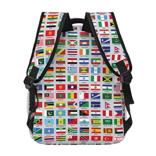 World Flags Backpack Laptop Backpack Sports Travel Shoulder bag Light casual backpack4