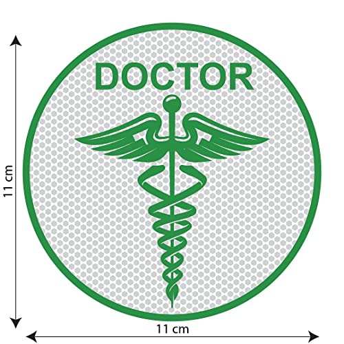 Image of CVANU Doctor Reflective Vinyl Exterior Decal for Vehicle 2pcs (11x11cm) Green cv2