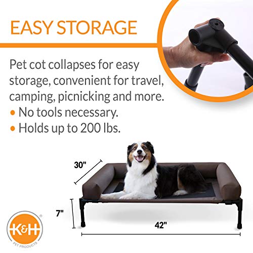 K&H Pet Products Original Bolster Pet Cot Outdoor Elevated Dog Bed with