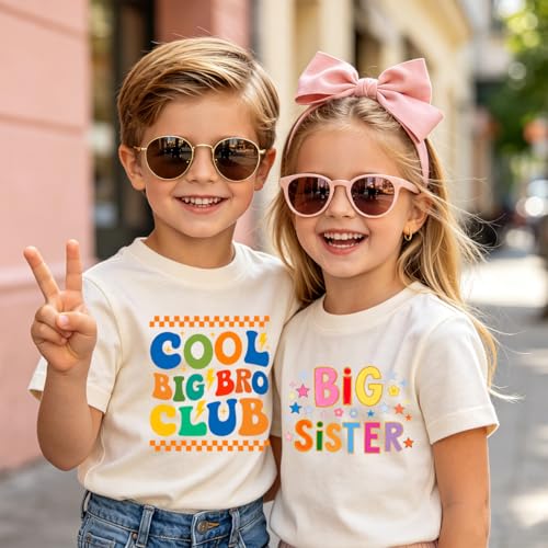 Image of Biggest /Bigger /Big Sister Shirt for Toddler Girls Cotton Short Sleeve Tshirts Announcement Outfits 2-10 Years