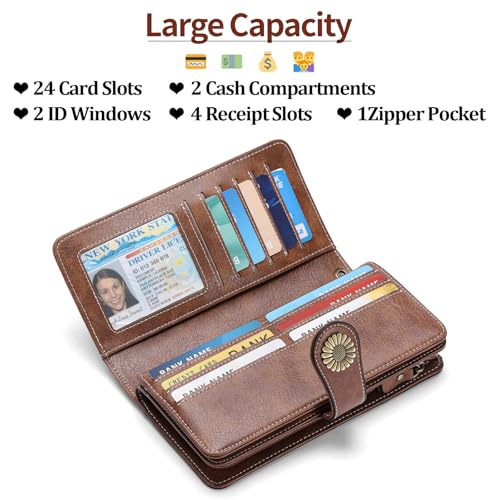SENDEFN Wristlet Leather Wallet