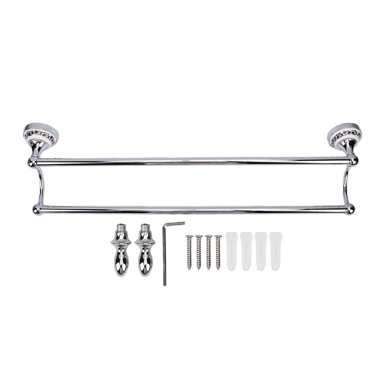 Jeffergarden Soporte de Toalla Doble Montaje en Pared, Cerámica Azul y