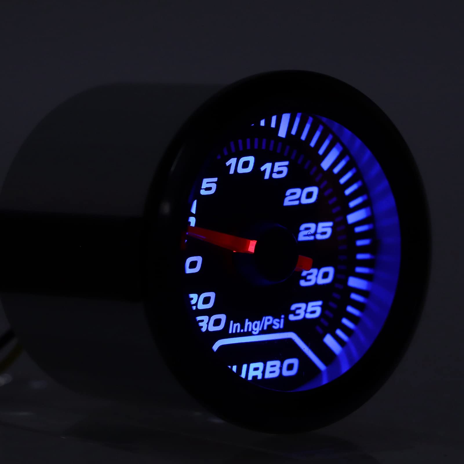 Kit Manometro Turbo Boost, Manometro Turbo Boost 12V 52mm/2in 35PSI Display Digitale Modifica LED Blu Rosso Universale