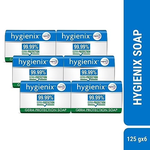 Image of Hygienix Germ Protection Bathing Soap With 99.99% Germ-Protection| Non-Drying Formula For Soft & Smooth Skin & Lasting Refreshing Fragrance| For All Skin Types| 125g, Pack of 6