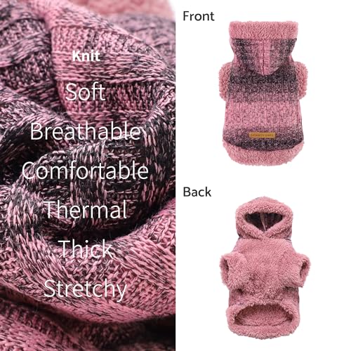 Pull pelucheux pour chien et chat Fitwarm rose noir L - 6